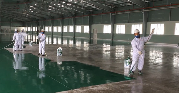 Thi công sơn lót epoxy cho công ty tại thị xã Mỹ Hào, tỉnh Hưng Yên